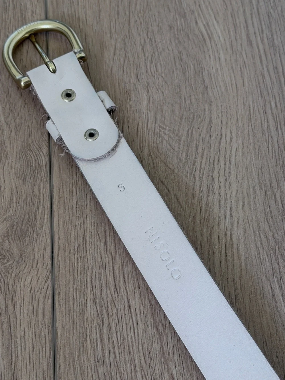 LIKE NEW Nisolo Noemi Cream Leather Belt with Gold Buckle